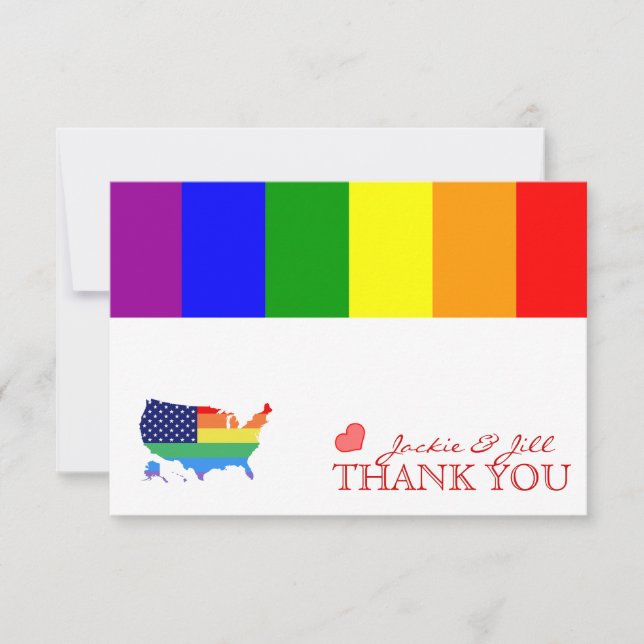 Gay Pride Wedding Thank you Cards (Front)