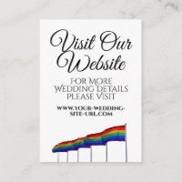 Gay Pride Wedding Visit Our Website Enclosure Card