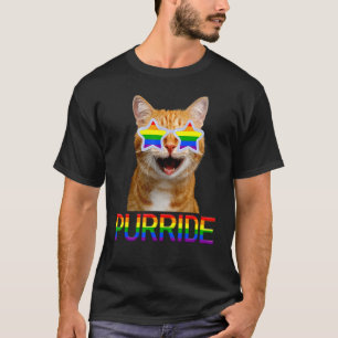 Gay Pride Women Men Lgbt Cat Dad Cat Mum Purride T-Shirt