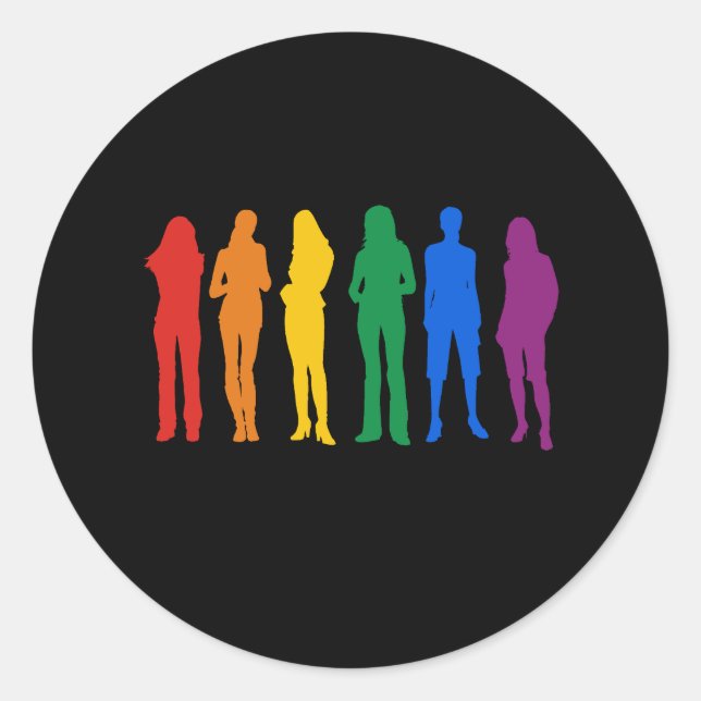 Gay Pride Women's T-shirt Classic Round Sticker (Front)