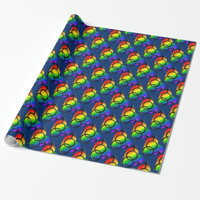 Gay Pride Wrapping Paper Rainbow Love Gift Paper (Unrolled)