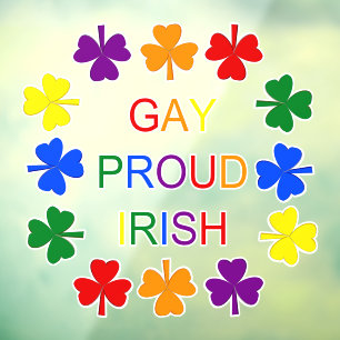 Gay Proud Irish LGBT Rainbow Shamrocks