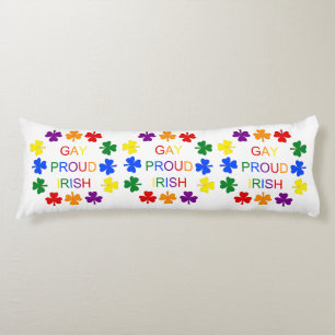 Gay Proud Irish LGBT Rainbow Shamrocks Body Cushion