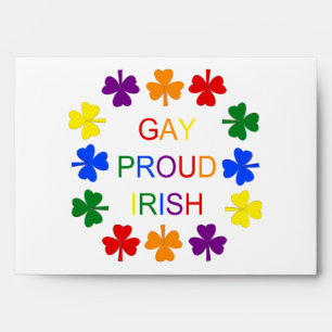 Gay Proud Irish LGBT Rainbow Shamrocks Envelope