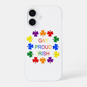 Gay Proud Irish LGBT Rainbow Shamrocks iPhone 16 Case