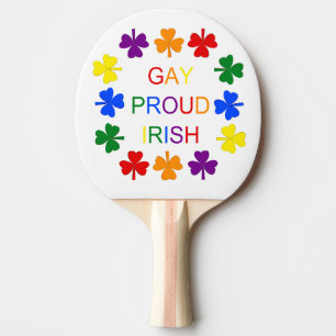 Gay Proud Irish LGBT Rainbow Shamrocks Ping Pong Paddle
