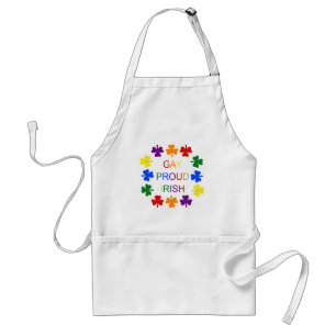 Gay Proud Irish LGBT Rainbow Shamrocks Standard Apron