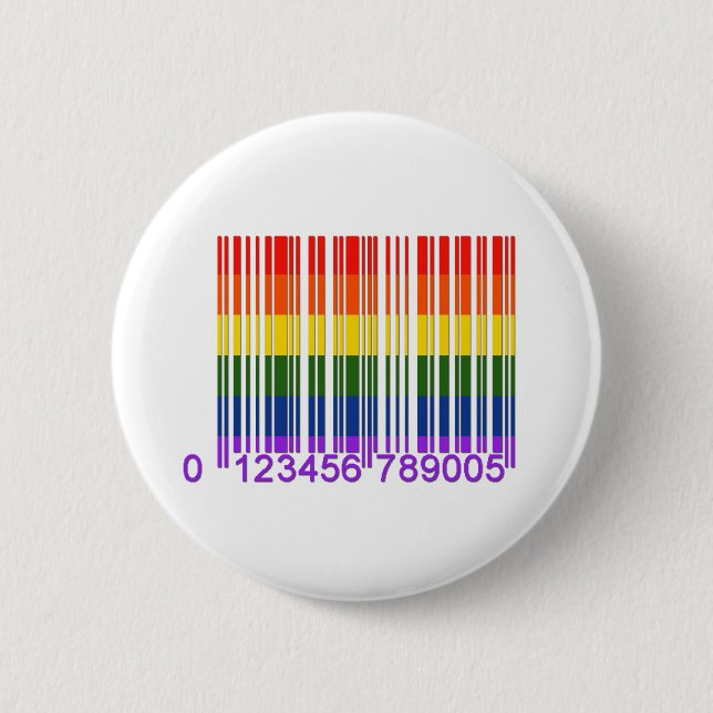 Gay Rainbow Barcode 1 6 Cm Round Badge (Front)