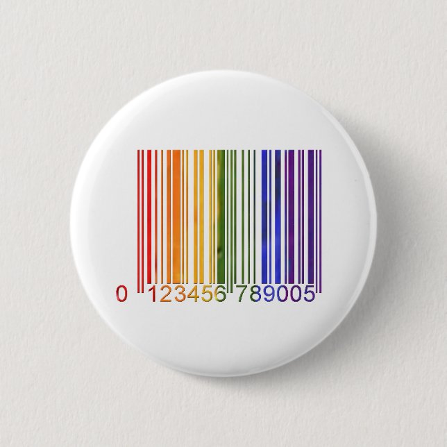 Gay Rainbow Barcode 2 6 Cm Round Badge (Front)
