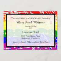 Gay Rainbow Bridal Shower Invitation