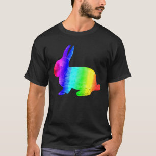 Gay Rainbow Design Bunny For Pride Easter Rabbit W T-Shirt