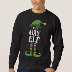 Gay Rainbow Elf Matching Family Christmas Party Sweatshirt