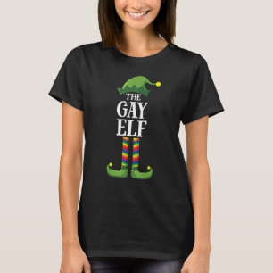 Gay Rainbow Elf Matching Family Group Christmas Pa T-Shirt