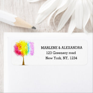 Gay Rainbow LGBT Lesbian Pride Watercolor Labels