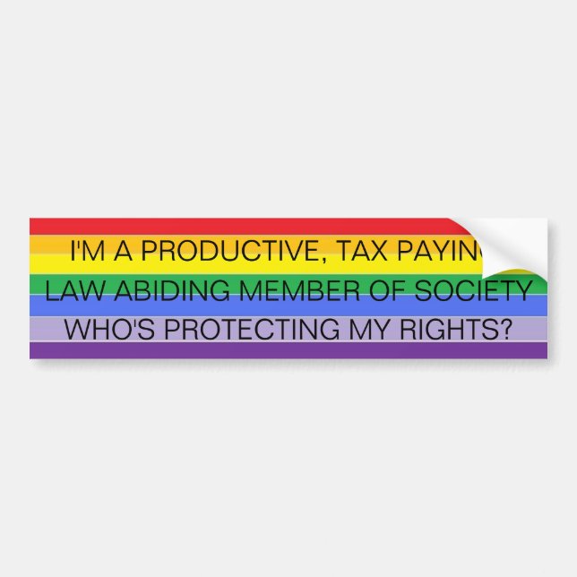 GAY RAINBOW PRIDE BUMPER STICKERS (Front)