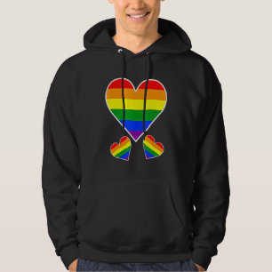 Gay Rainbow Pride Heart Flag Lgbtq Equality Matchi Hoodie