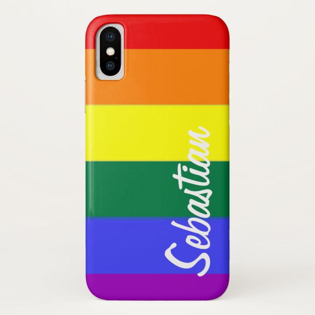 Gay Rainbow Pride Personalised Case-Mate iPhone Case (Back)