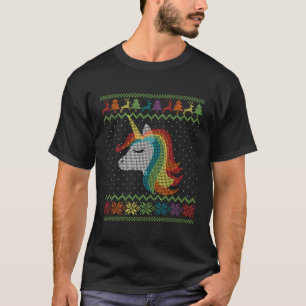 Gay Rainbow Unicorn Lgbt Holiday Party Magic Gift T-Shirt