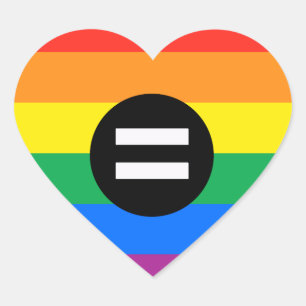 Gay Rights Flag Heart Sticker