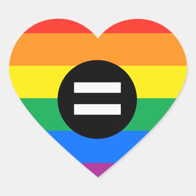 Gay Rights Flag Heart Sticker (Front)
