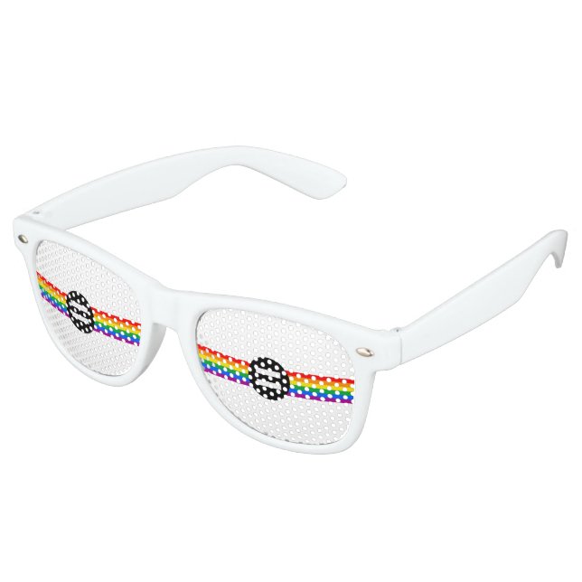 Gay Rights Flag Retro Sunglasses (Angled)
