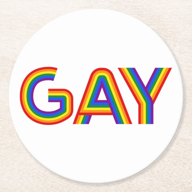 GAY ROUND PAPER COASTER (Front)
