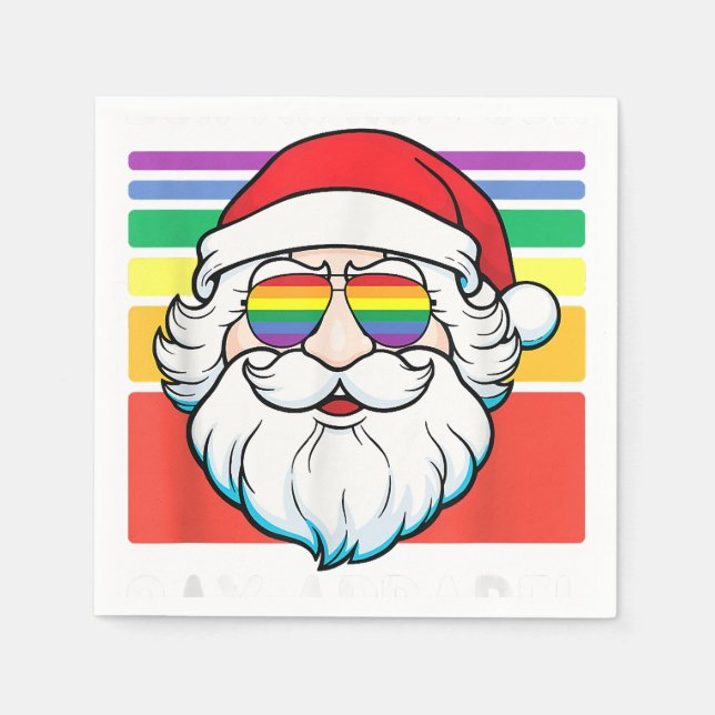 Gay Santa Don We Now Our Gay Apparel Funny LGBTQ C Napkin (Front)