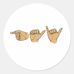 Gay Sign Language Classic Round Sticker