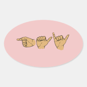 GAY SIGN LANGUAGE OVAL STICKER