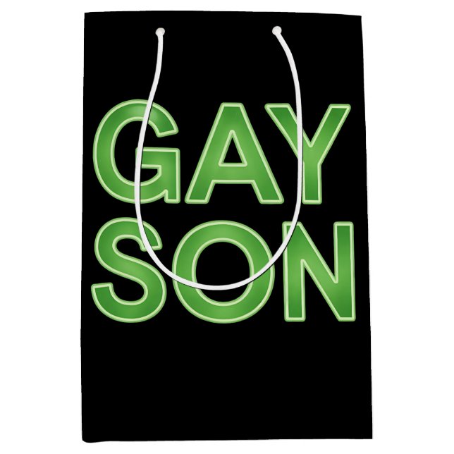 Gay Son Funny LGBTQ Pride Medium Gift Bag (Front)