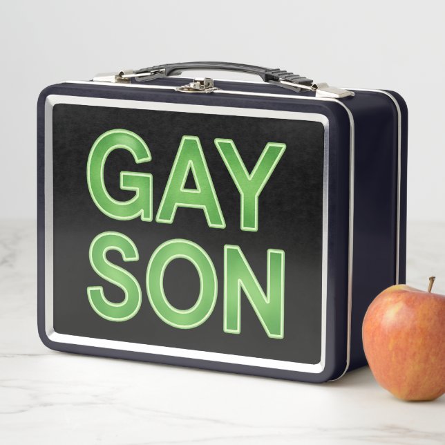 Gay Son Funny LGBTQ Pride Metal Lunch Box (In Situ)