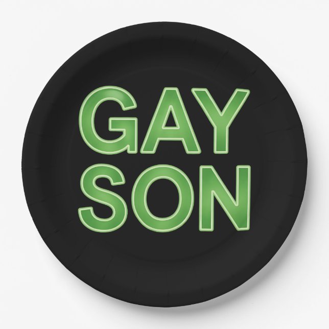 Gay Son Funny LGBTQ Pride Paper Plate (Front)