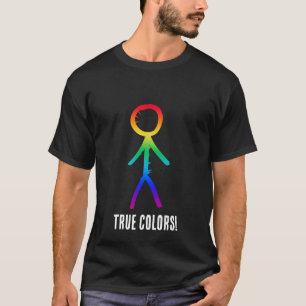 Gay Stick Figure, Rainbow Colours, LGBTQ+  T-Shirt