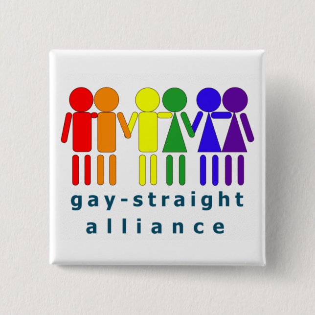 Gay Straight Aliiance 15 Cm Square Badge (Front)