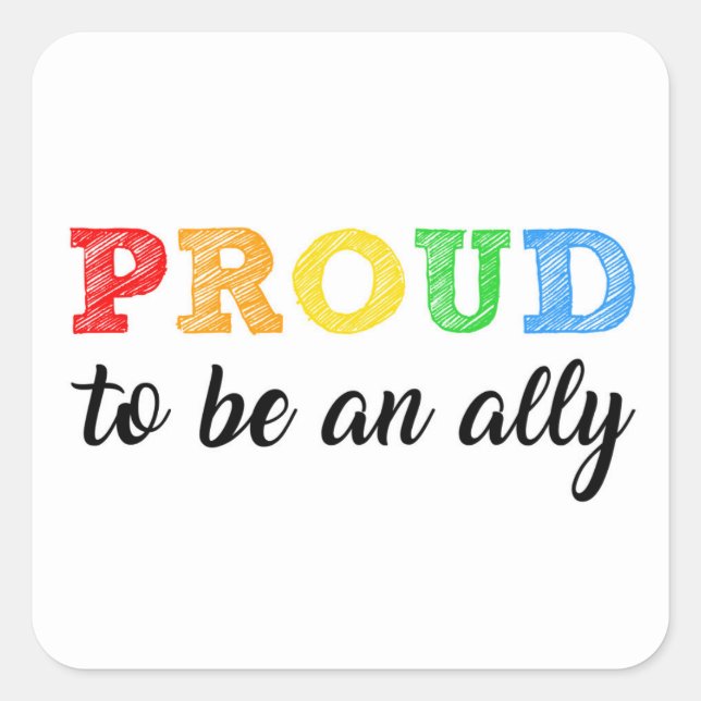 Gay Straight Alliance Ally Square Sticker (Front)