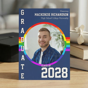 Gay Student Pride Rainbow Graduation Announcement 
