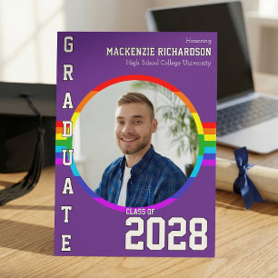 Gay Student Pride Rainbow Graduation Announcement 