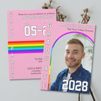 Gay Student Pride Rainbow Pink Graduation Party