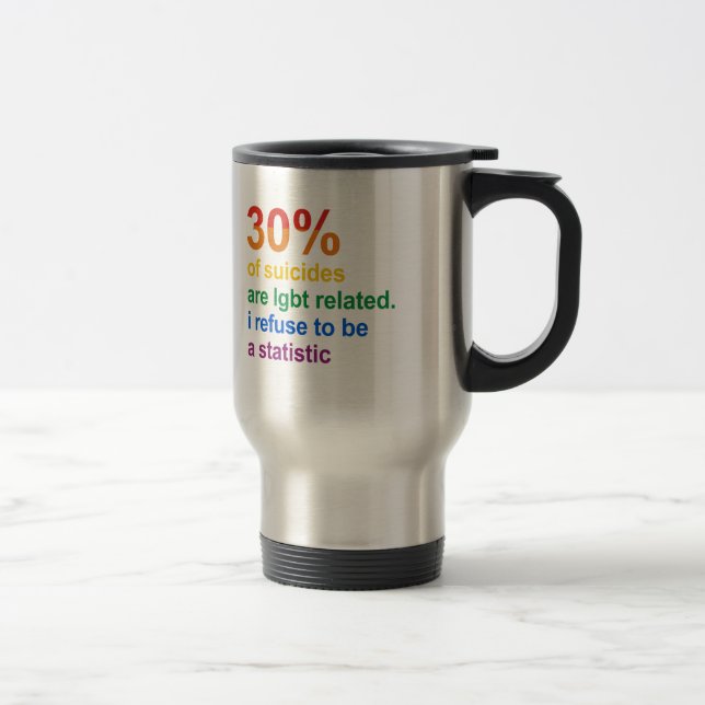 Gay Suicide - I refuse to be a statistic Travel Mug (Right)