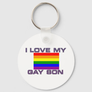 Gay Support l love my gay son rainbow flag Key Ring