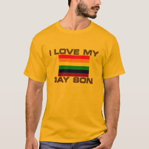 Gay Support l love my gay son rainbow flag T-Shirt