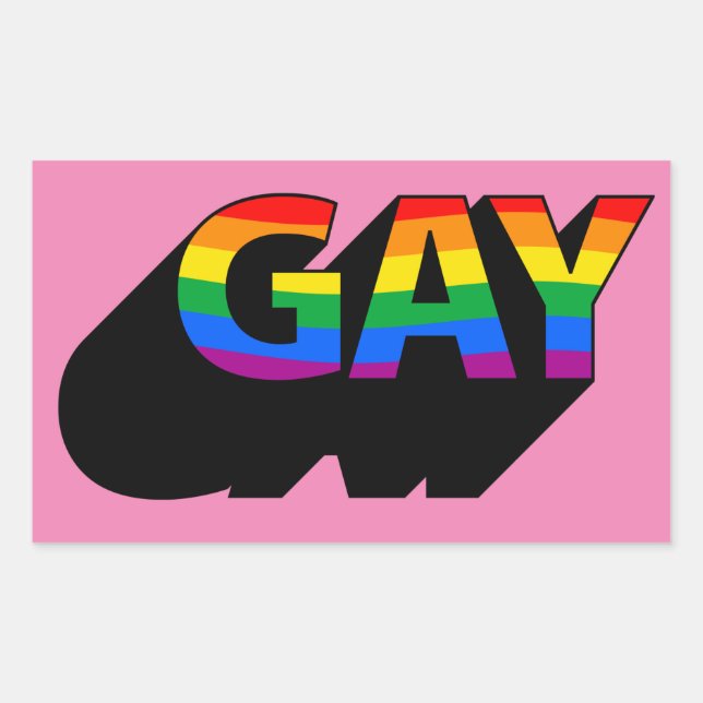 GAY T-Shirt Rectangular Sticker (Front)
