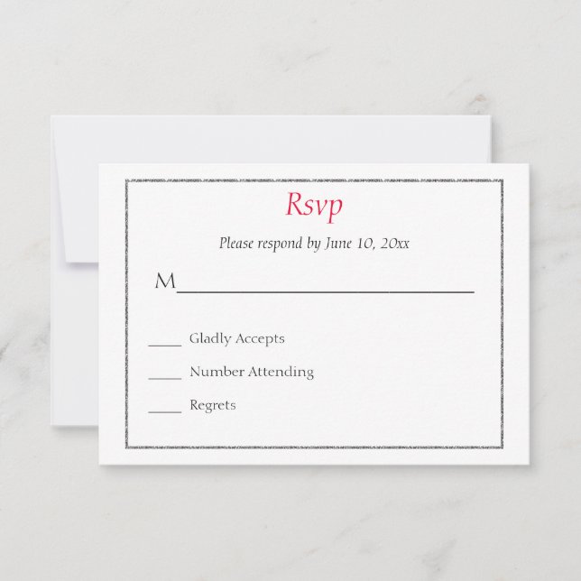 Gay Tuxedo Wedding Invitation Response Card (Front)