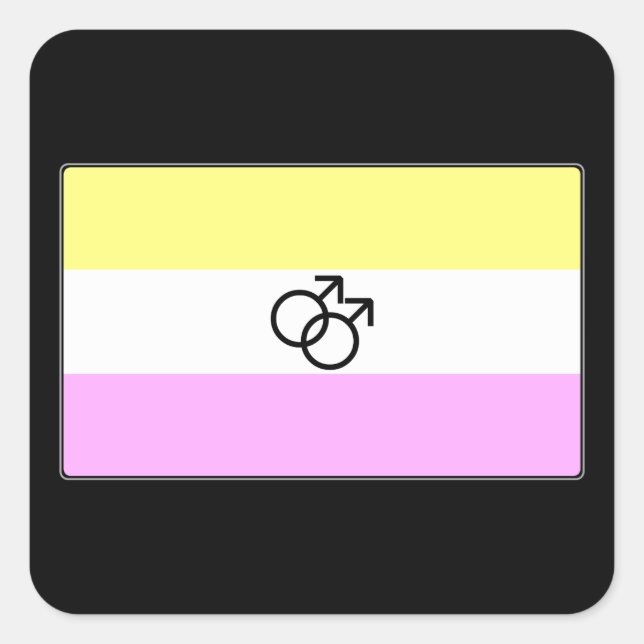 Gay Twink Pride Flag Square Sticker (Front)