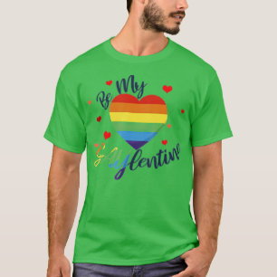 Gay Valentines  for LGB Lesbian Rainbow Heart Gift T-Shirt