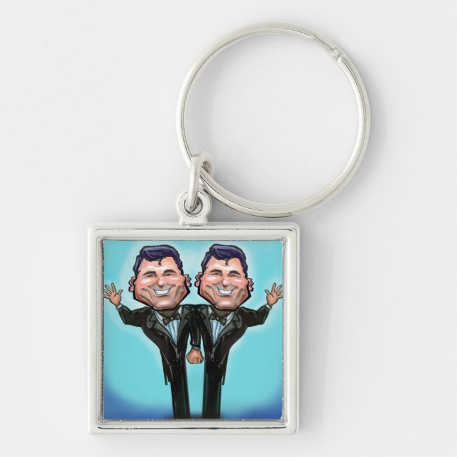 Gay Wedding Cake Dolls Key Ring (Front)