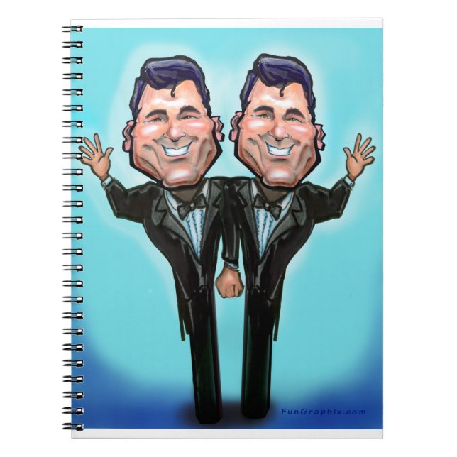 Gay Wedding Cake Dolls Spiral Notebook (Front)