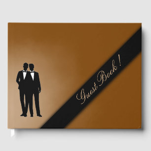 Gay Wedding Chocolate Brown Guest Book