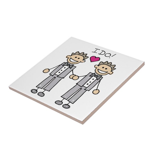 Gay Wedding Groom Tile (Side)