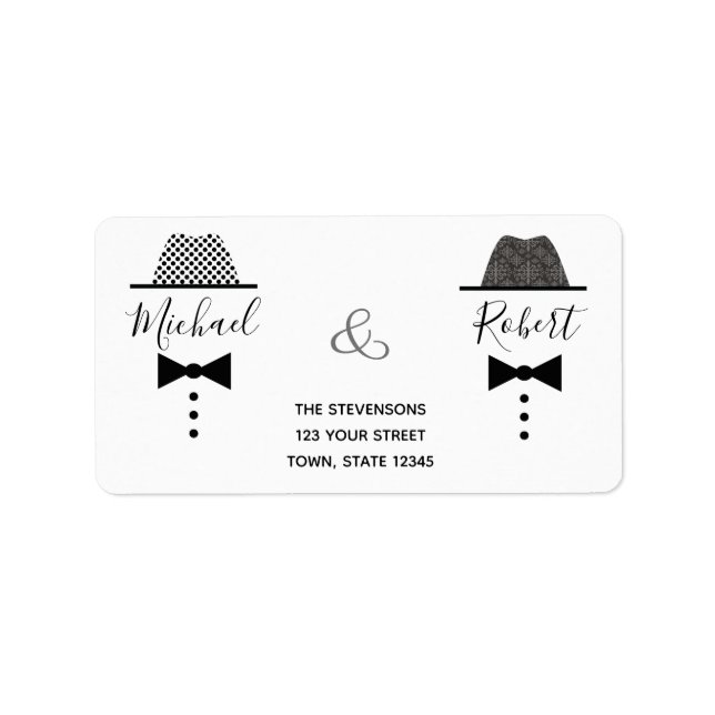 Gay Wedding Grooms Return Address Label (Front)